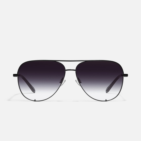 Quay NEW High Key XL Aviator Black Fade Lens Sunglasses - Picture 1 of 5